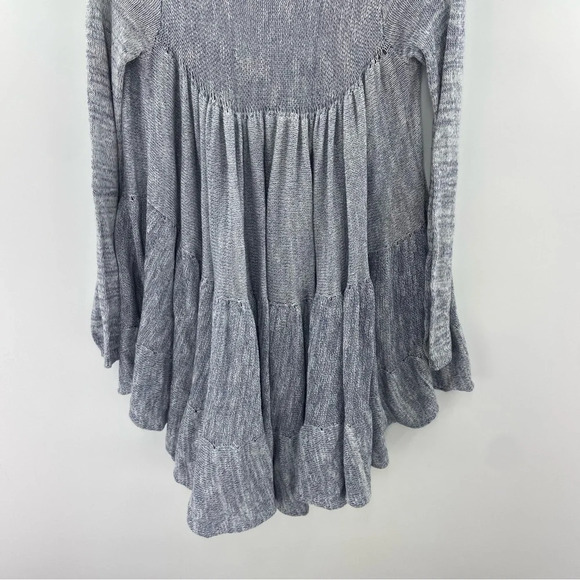 Free People Midnight Ruffles Tunic Sweater Dress Greyish Blue Size XS - Picture 9 of 12